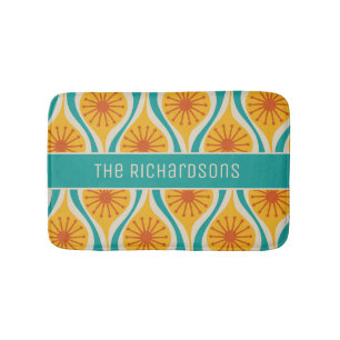 Midden eeuw moderne atoomdruppels retro gepersonal badmat