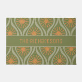 Midden eeuw moderne atoomdruppels retro gepersonal deurmat (Voorkant)