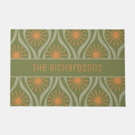 Midden eeuw moderne atoomdruppels retro gepersonal deurmat