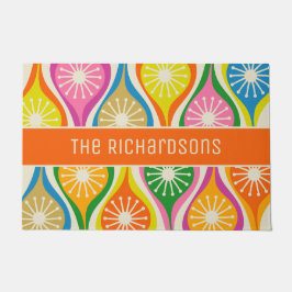 Midden eeuw moderne atoomdruppels retro gepersonal deurmat