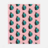 Midden eeuw moderne atoomkat roze blauw retro fleece deken (Voorkant)