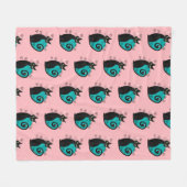 Midden eeuw moderne atoomkat roze blauw retro fleece deken (Voorkant (Horizontaal))