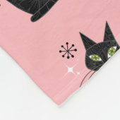 Midden eeuw moderne atoomkat roze blauw retro fleece deken (Hoek)