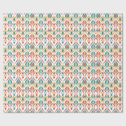 Midden eeuw moderne atoomkerst cadeaupapier (Vlak)