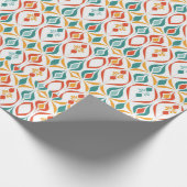 Midden eeuw moderne atoomkerst cadeaupapier (Hoek)