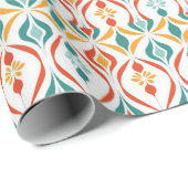 Midden eeuw moderne atoomkerst cadeaupapier (Rol Hoek)