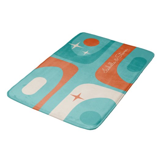 Midden-eeuw moderne atoompiquet gepersonaliseerd badmat (Gekanteld)