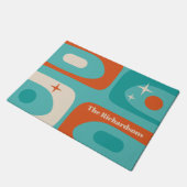 Midden-eeuw moderne atoompiquet gepersonaliseerd deurmat (Schuin)