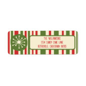 Midden eeuw moderne atoompunt retro kerst etiket (Voorkant)