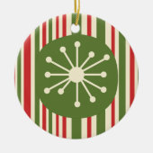 Midden eeuw moderne atoompunt retro kerst keramisch ornament (Voorkant)