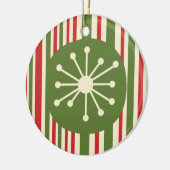 Midden eeuw moderne atoompunt retro kerst keramisch ornament (Links)