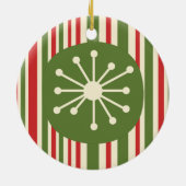 Midden eeuw moderne atoompunt retro kerst keramisch ornament (Achterkant)