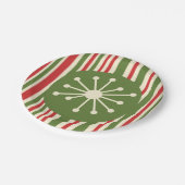Midden eeuw moderne atoompunt retro kerst papieren bordje (Gekanteld)