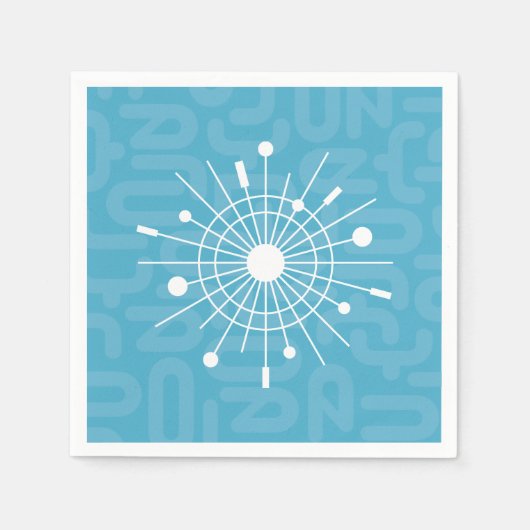 Midden-eeuw moderne atoomspoetnik sneeuwvlok MOD Servet (Voorkant)