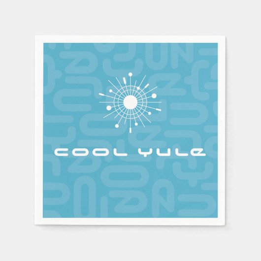 Midden-eeuw moderne atoomspoetnik sneeuwvlok MOD Servetten (Voorkant)