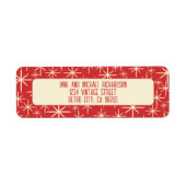 Midden eeuw moderne atoomsterren retro rood & crèm etiket (Voorkant)