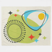 Midden eeuw moderne atoomtijd 14 groen, blauw fleece deken (Voorkant (Horizontaal))