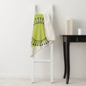 Midden eeuw moderne atoomtijd 14 groen, blauw sherpa deken (In situ)