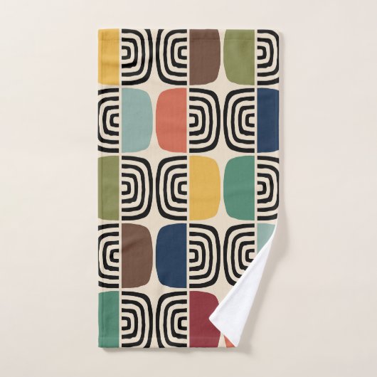 Midden eeuw moderne atoomtijd bad handdoek (Handdoek)