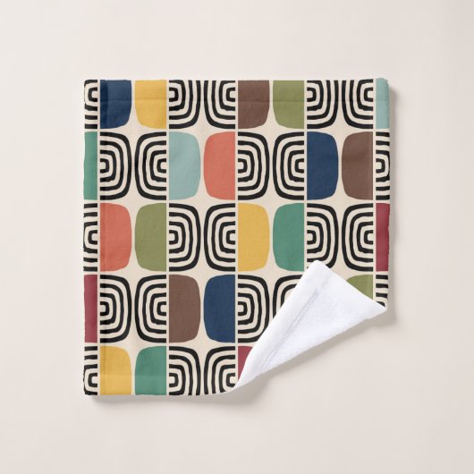 Midden eeuw moderne atoomtijd bad handdoek (Wasdoekje)