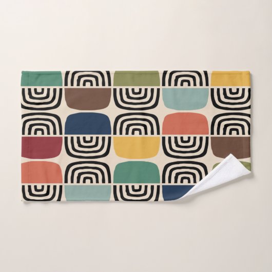 Midden eeuw moderne atoomtijd bad handdoek (Handdoek)