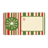 Midden eeuw moderne atoomtijd retro kerst etiket (Voorkant)