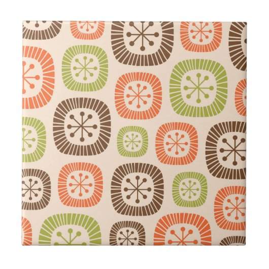 Midden eeuw moderne atoomtijd tegeltje (Voorkant)