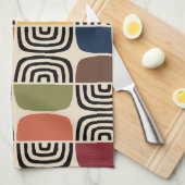 Midden eeuw moderne atoomtijd theedoek (Quarter Fold)