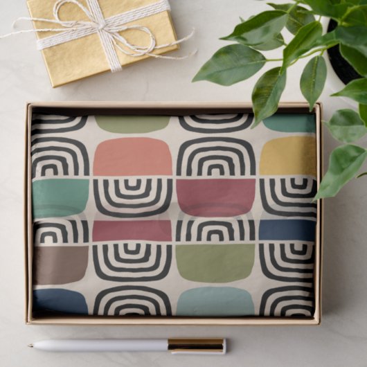 Midden eeuw moderne atoomtijd tissuepapier (Geschenk)