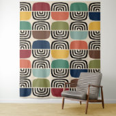 Midden eeuw moderne atoomtijd wandkleed (In situ)