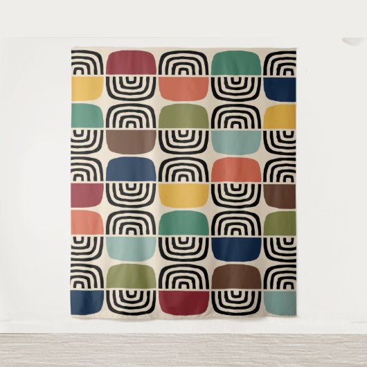 Midden eeuw moderne atoomtijd wandkleed (Voorkant)