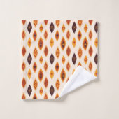 Midden eeuw moderne atoomvormen aardse tinten bad handdoek (Wasdoekje)