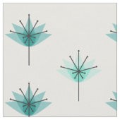 Midden eeuw moderne bloemen turquoise stof (Close Up)