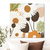 Midden eeuw Moderne Bloemen Zonnebloem Canvas Prin