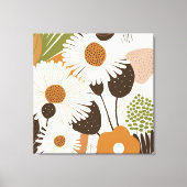 Midden eeuw Moderne Bloemen Zonnebloem Canvas Prin (Voorkant)