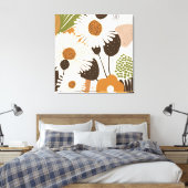 Midden eeuw Moderne Bloemen Zonnebloem Canvas Prin (Insitu (Slaapkamer))