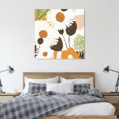 Midden eeuw Moderne Bloemen Zonnebloem Canvas Prin Afdruk (Insitu (Slaapkamer))