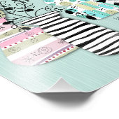 Midden eeuw moderne bloemenkracht foto afdruk (Hoek)