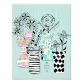 Midden eeuw moderne bloemenkracht foto afdruk (Voorkant)