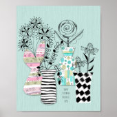 Midden eeuw moderne bloemenkracht poster (Voorkant)