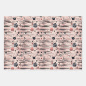 Midden eeuw moderne bloemrijke roze Paarse cirkell Inpakpapier Vel (Voorkant)