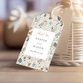 Midden-eeuw moderne botanische bruiloft cadeaulabel