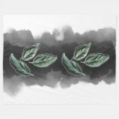 Midden eeuw moderne botanische groene basilicumbla fleece deken (Voorkant (Horizontaal))