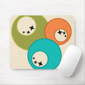 Midden-eeuw moderne bowlingballen muismat (Met muis)