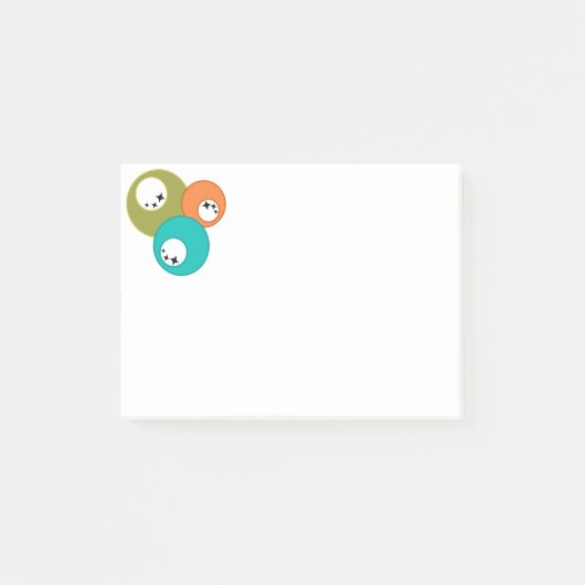 Midden-eeuw moderne bowlingballen post-it® notes (Voorkant)