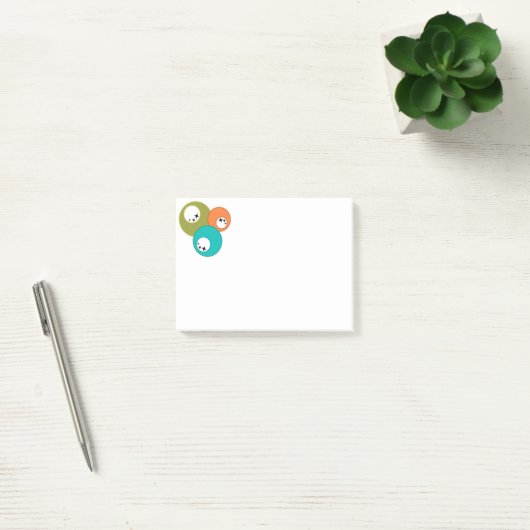Midden-eeuw moderne bowlingballen post-it® notes (Kantoor)