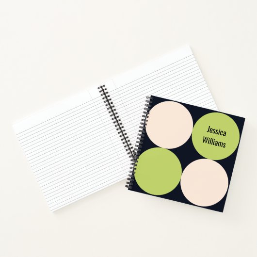 Midden-eeuw moderne cirkels patroon spiraal gebond notitieboek (Binnen)