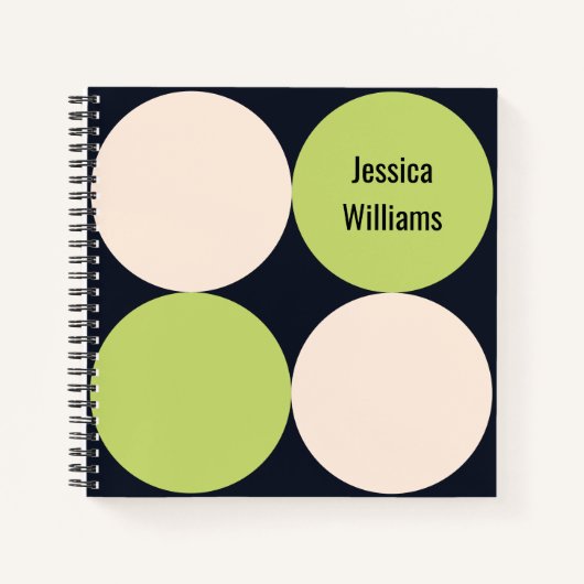 Midden-eeuw moderne cirkels patroon spiraal gebond notitieboek (Voorkant)