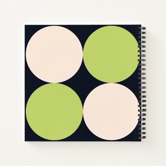 Midden-eeuw moderne cirkels patroon spiraal gebond notitieboek (Achterkant)