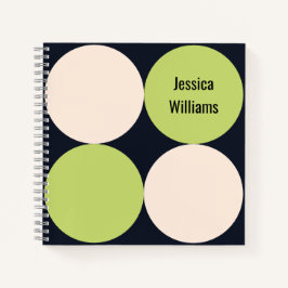 Midden-eeuw moderne cirkels patroon spiraal gebond notitieboek